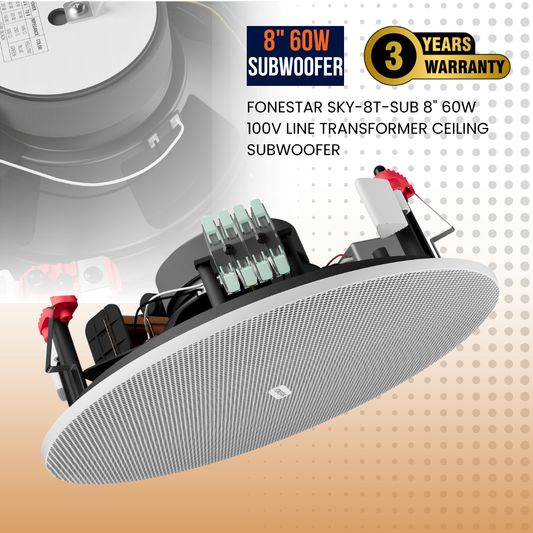 Fonestar SKY-8T-SUB 8" 60W 100V line transformer ceiling subwoofer