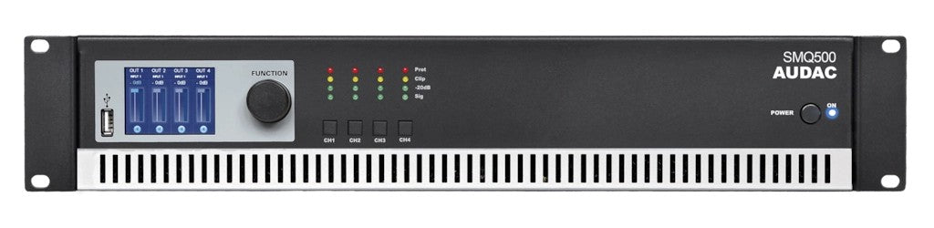 AUDAC SMQ500 WaveDynamics 4-channel power amplifier 4 x 500W 4Ω – front view
