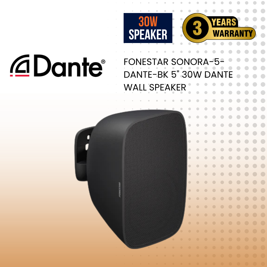 Fonestar SONORA-5-DANTE-BK 5" 30W DANTE wall speaker