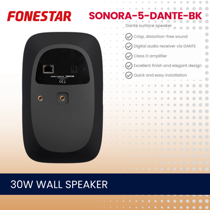Fonestar SONORA-5-DANTE-BK 5" 30W DANTE wall speaker
