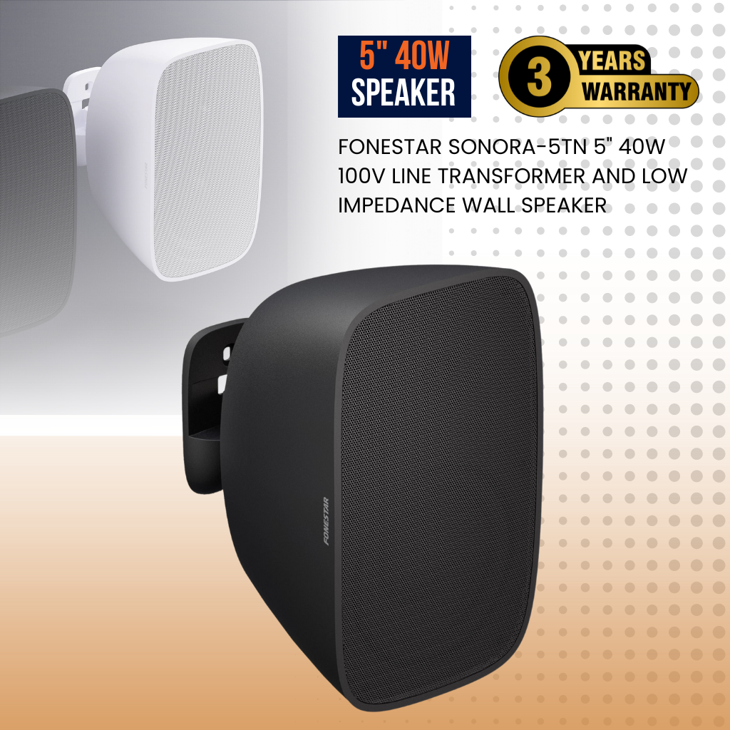 Fonestar SONORA-5TN 5" 40W 100V line transformer and low impedance wall speaker