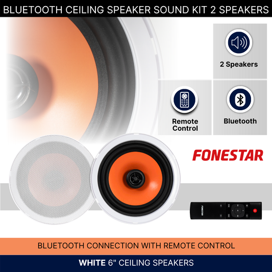 Bluetooth Ceiling Speakers with Remote 2 x 20W Background Music System
