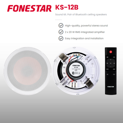 Bluetooth Ceiling Speakers with Remote 2 x 20W Background Music System