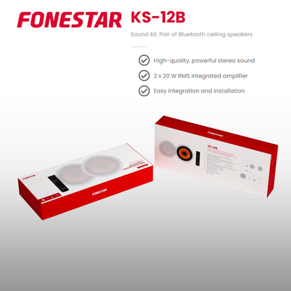 Bluetooth Ceiling Speakers with Remote 2 x 20W Background Music System