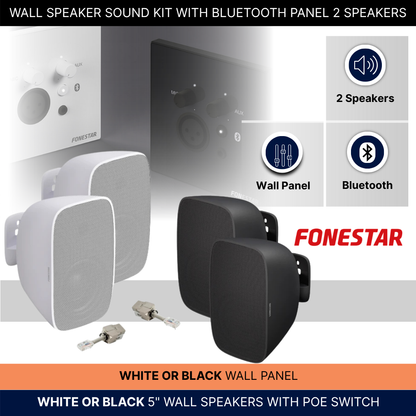 Wall Speaker Sound Kit With Bluetooth Wall Panel 2 Speakers