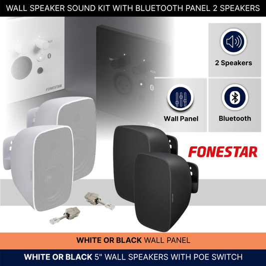 Wall Speaker Sound Kit With Bluetooth Wall Panel 2 Speakers