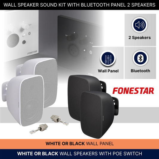 Wall Speaker Sound Kit With Bluetooth Wall Panel 2 Speakers