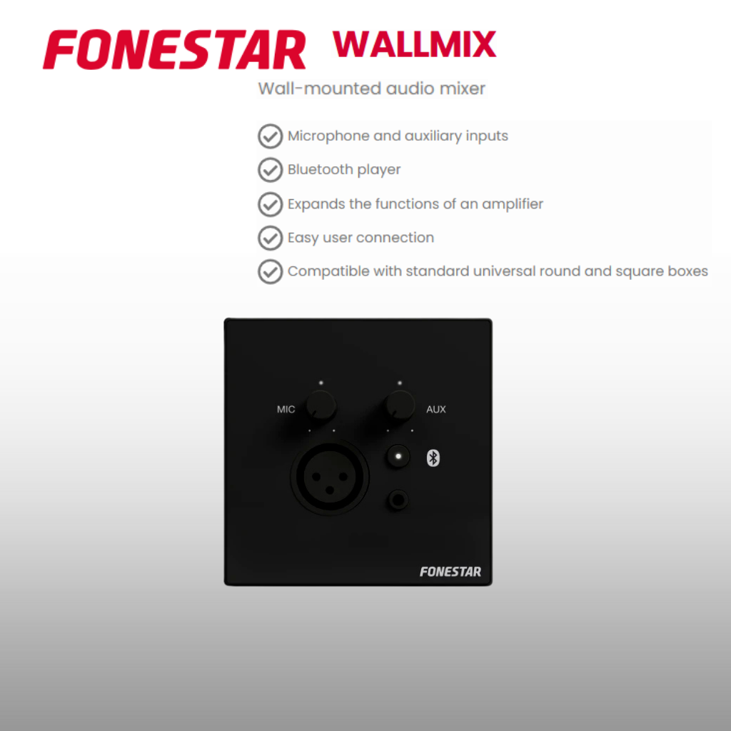 Wall Speaker Sound Kit With Bluetooth Wall Panel 2 Speakers