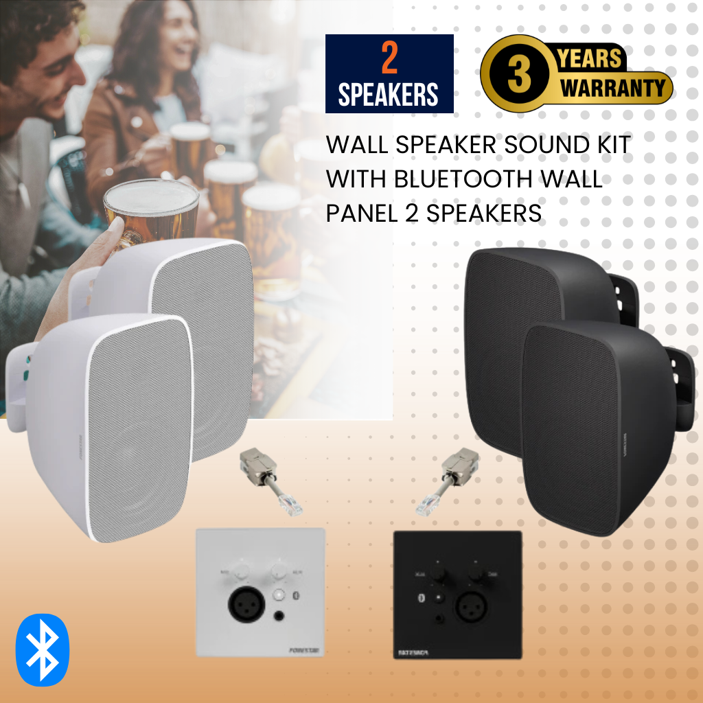 Wall Speaker Sound Kit With Bluetooth Wall Panel 2 Speakers