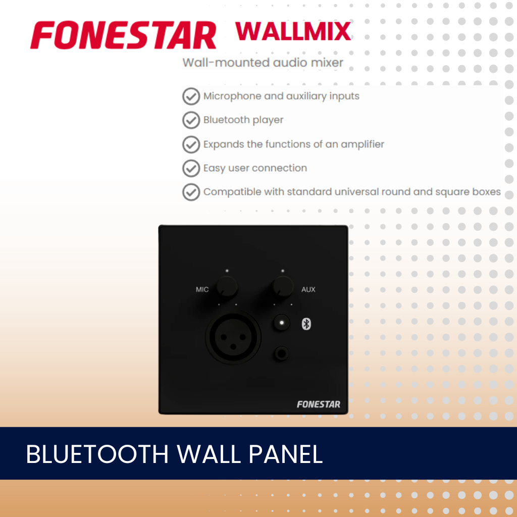 Wall Speaker Sound Kit With Bluetooth Wall Panel 2 Speakers
