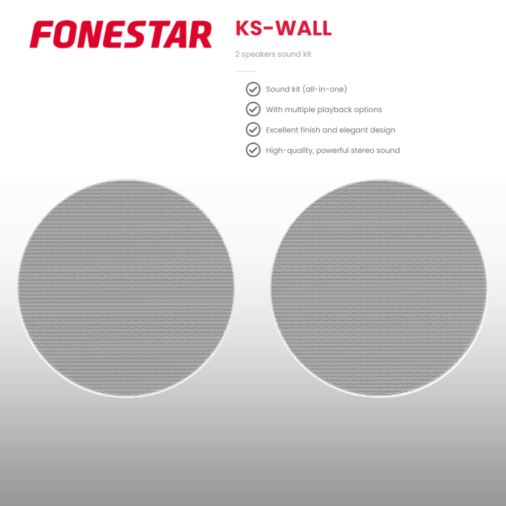 Ceiling Speaker Sound Kit With Bluetooth Wall Panel 2 Speakers Background Music System