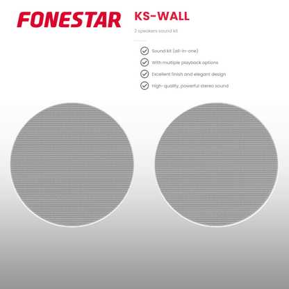 Ceiling Speaker Sound Kit With Bluetooth Wall Panel 2 Speakers Background Music System