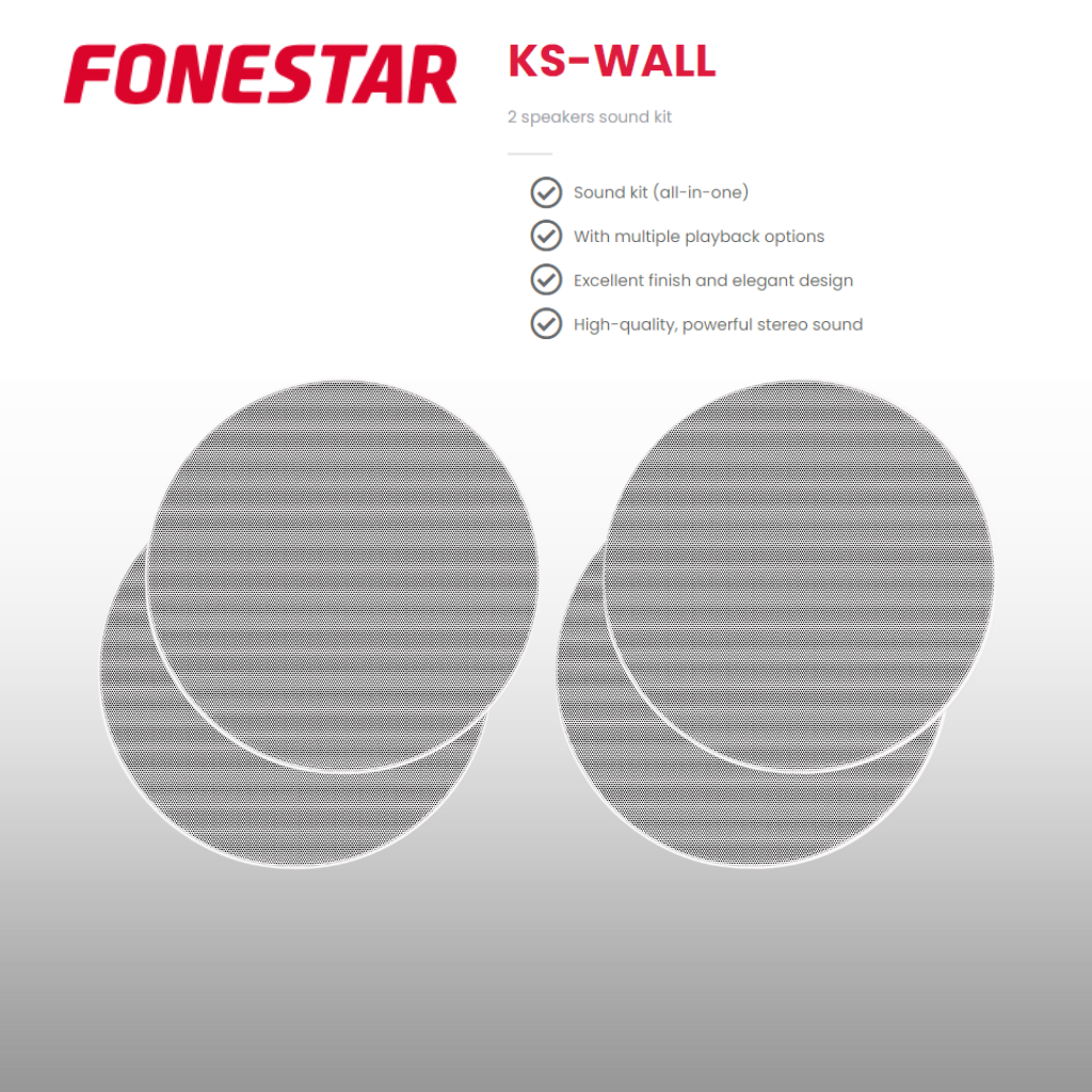 Ceiling Speaker Sound Kit With Bluetooth Wall Panel 4 Speakers Background Music System