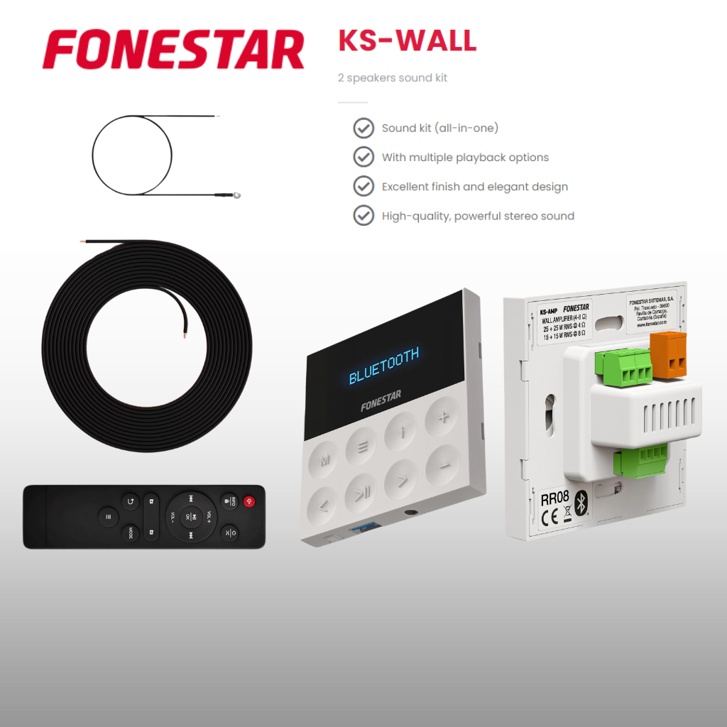 Ceiling Speaker Sound Kit With Bluetooth Wall Panel 4 Speakers Background Music System