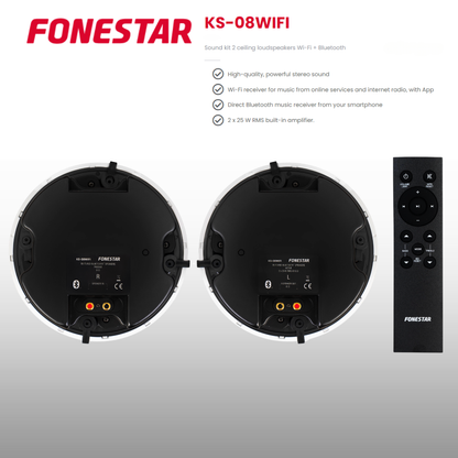 Ceiling Speaker Wi-Fi & Bluetooth Sound Kit 2 Speakers Background Music System