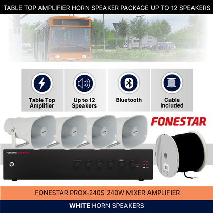 Table Top Amplifier Horn Speaker Package Up To 12 Speakers