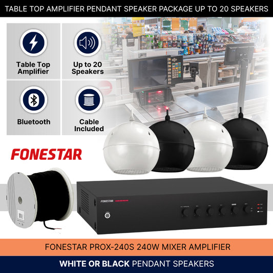 Table Top Amplifier Pendant Speaker Package Up To 20 Speakers Background Music System
