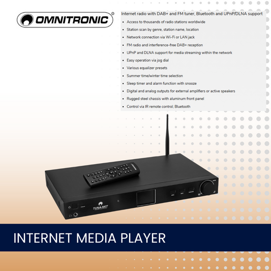 Omnitronic TUNA-NET Bluetooth/FM/DAB internet radio