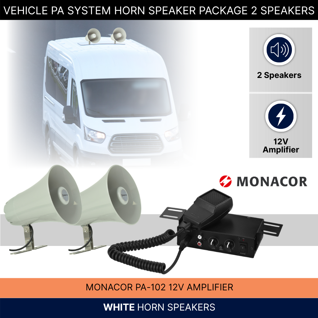 Vehicle PA System Horn Speaker Package 2 Speakers