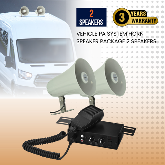 Vehicle PA System Horn Speaker Package 2 Speakers