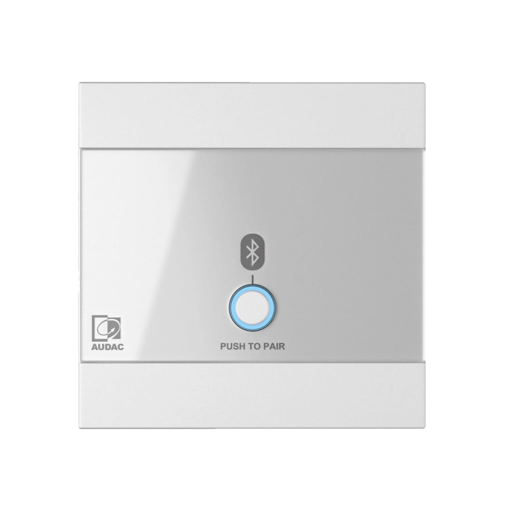 AUDAC WP220 Bluetooth wall panel for MTX matrix – front view, illuminated