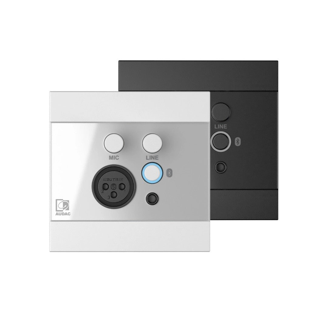 AUDAC WP225 Bluetooth, Microphone and Line input wall panel for MTX matrix – black and white versions