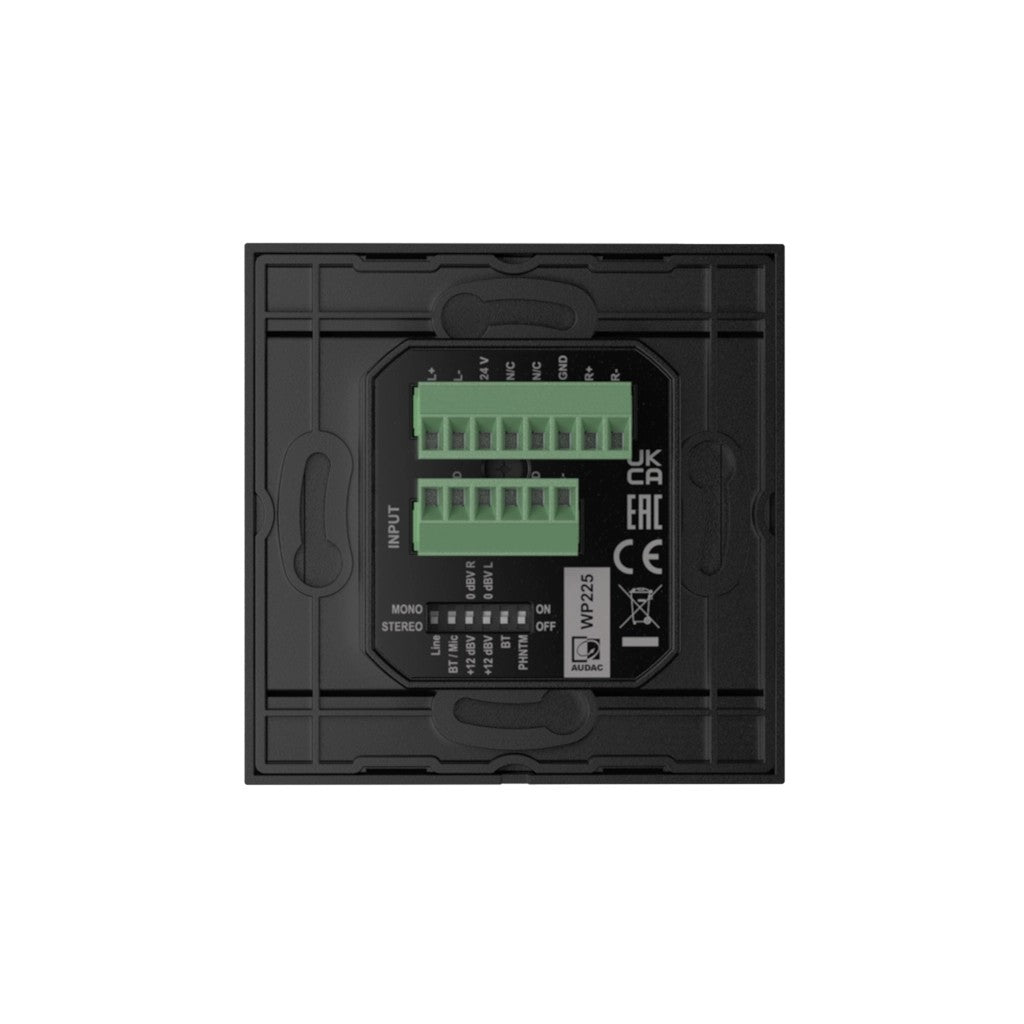 AUDAC WP225 Bluetooth, Microphone and Line input wall panel for MTX matrix – rear panel