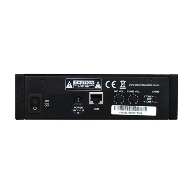 Clever Acoustics PM ZM 8 Paging Microphone for ZM 8 Matrix – rear panel